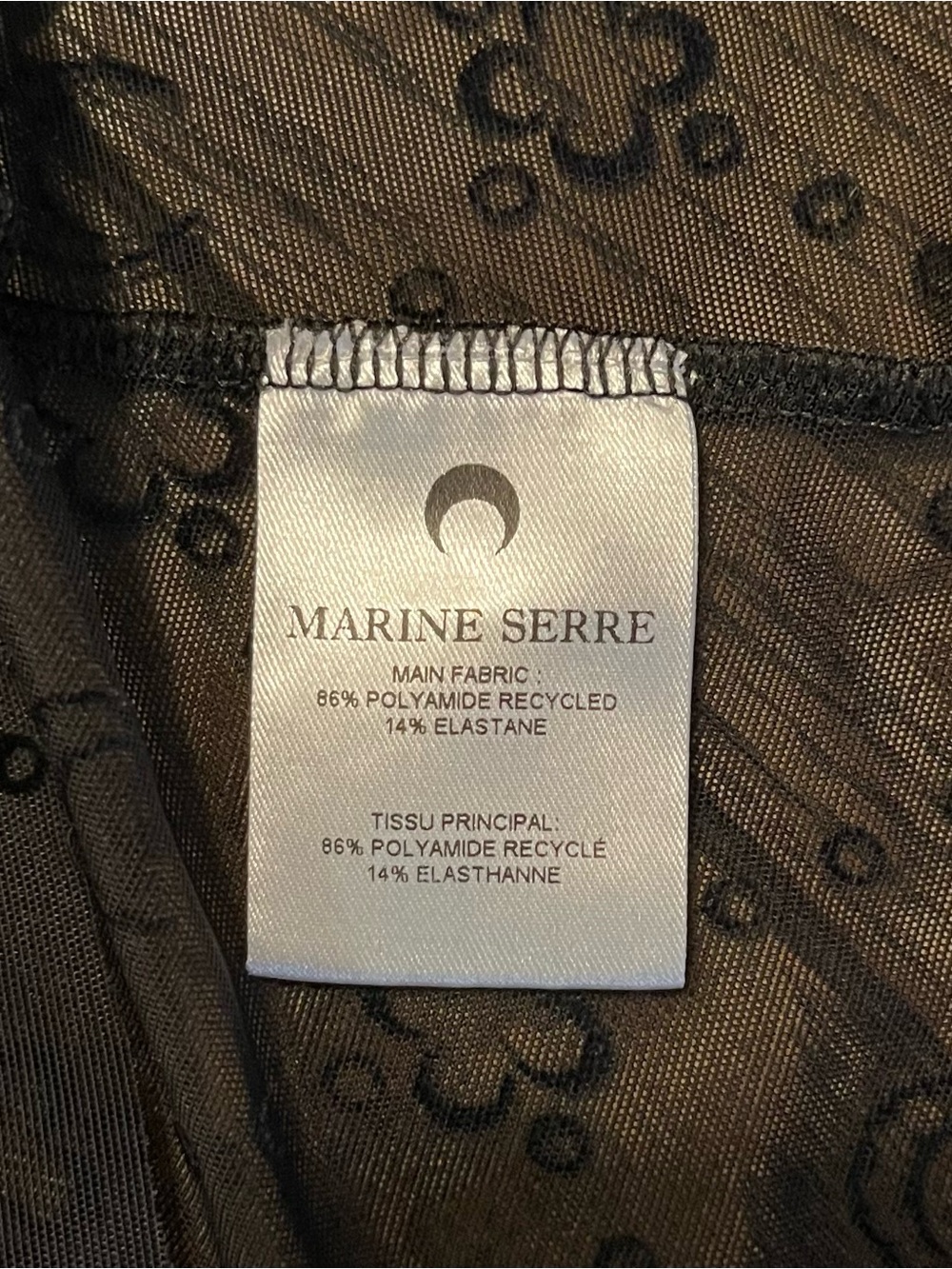 Marine Serre 'Borderline' Monogram Sheer Mesh Mock Neck Top - Picture 4 of 9